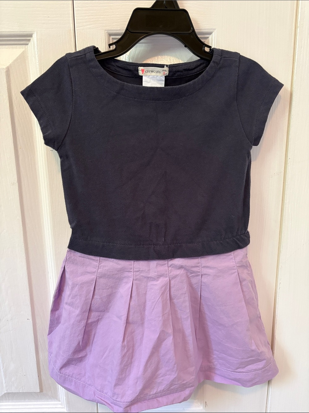 Crewcuts Navy Top with Lavender Pleated Skirt Dress